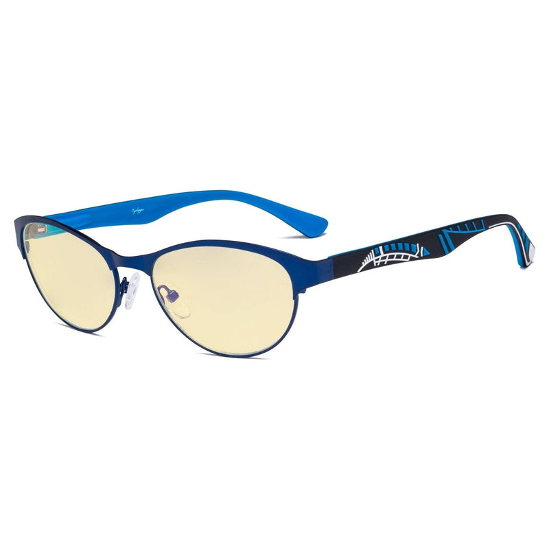 eyekeeper.com Metal Frame Cat-eye Blue Light Blocking Eyeglasses TM17004 Eyeglasses Bisque Blue / without magnification
