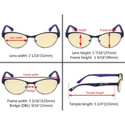 eyekeeper.com Metal Frame Cat-eye Blue Light Blocking Eyeglasses TM17004 Eyeglasses Antique White Black Purple / without magnification,Blue / without magnification,Gold Brown / without magnification,Red / without magnification