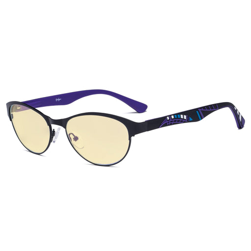 eyekeeper.com Metal Frame Cat-eye Blue Light Blocking Eyeglasses TM17004 Eyeglasses White Smoke Black Purple / without magnification