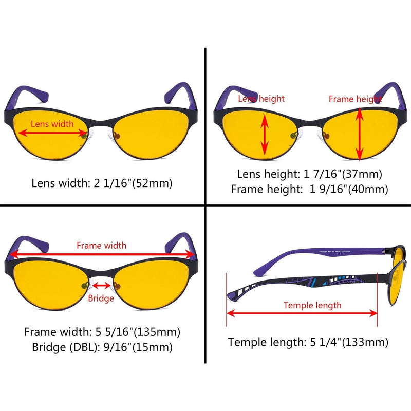 eyekeeper.com Cat-eye Blue Light Blocking Reading Glasses HP17004 Eyeglasses Dark Slate Gray Black Purple / without magnification,Blue / without magnification,Gold Brown / without magnification,Red / without magnification