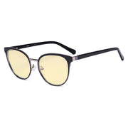 eyekeeper.com Cat-eye Blue Light Blocking Eyeglasses LX19005-BB60 Eyeglasses Wheat Black / without magnification