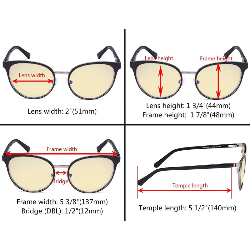eyekeeper.com Cat-eye Blue Light Blocking Eyeglasses LX19005-BB60 Eyeglasses Dark Slate Gray Beige / without magnification,Black / without magnification,Red / without magnification