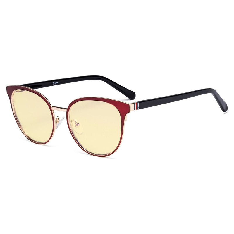 eyekeeper.com Cat-eye Blue Light Blocking Eyeglasses LX19005-BB60 Eyeglasses Dark Slate Gray Red / without magnification