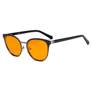 eyekeeper.com Cat-eye Blue Light Blocking Eyeglasses LX19005-BB98 Eyeglasses Dark Orange Black / without magnification