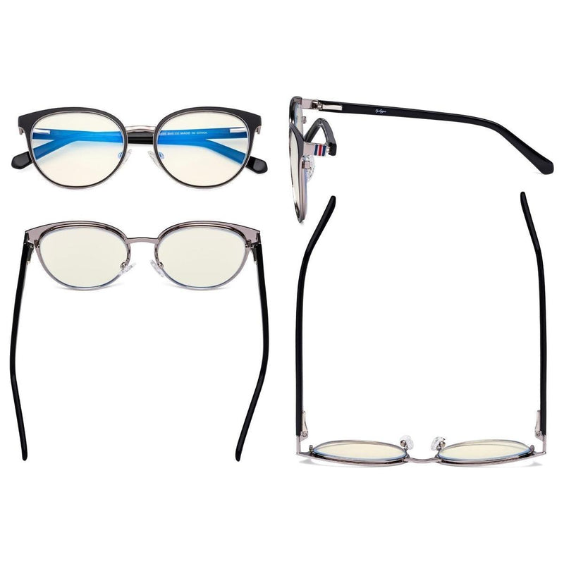 eyekeeper.com Cat-eye Blue Light Filter Eyeglasses LX19005-BB40 Eyeglasses Dark Slate Gray Beige / without magnification,Black / without magnification,Red / without magnification