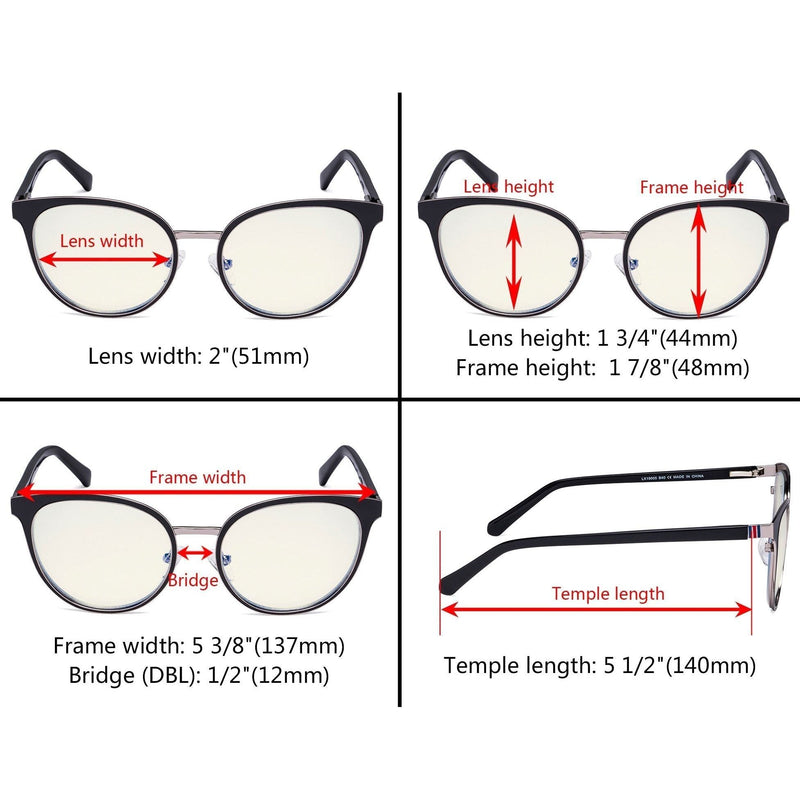 eyekeeper.com Cat-eye Blue Light Filter Eyeglasses LX19005-BB40 Eyeglasses Antique White Beige / without magnification,Black / without magnification,Red / without magnification