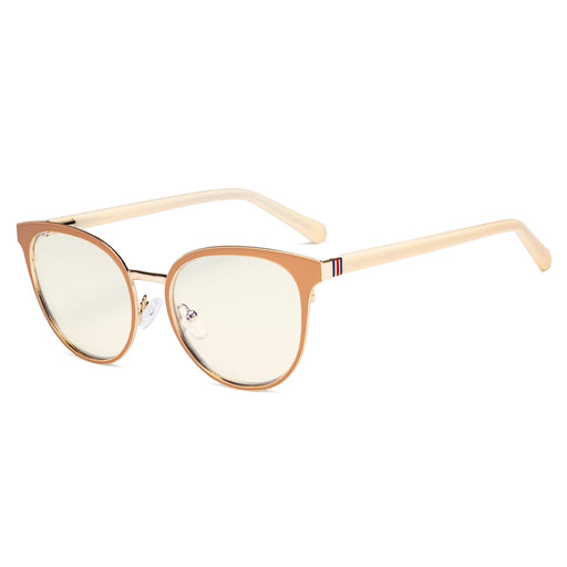eyekeeper.com Cat-eye Blue Light Filter Eyeglasses LX19005-BB40 Eyeglasses White Smoke Beige / without magnification