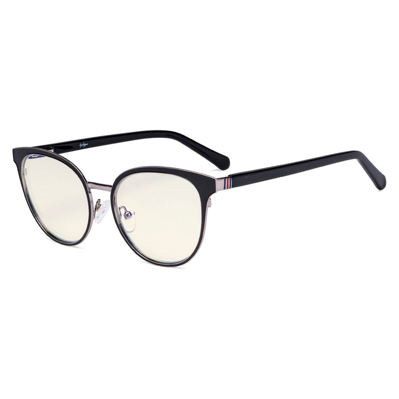 eyekeeper.com Cat-eye Blue Light Filter Eyeglasses LX19005-BB40 Eyeglasses Antique White Black / without magnification