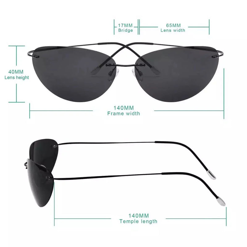 eyekeeper.com Cat-eye Rimless Titanium Frame Polarized Sunglasses S1506 Sunglasses White Smoke Blue / without magnification,Green / without magnification,Brown / without magnification,Gunmetal Frame Grey Lens / without magnification,Black Frame Grey Lens / without magnification,Yellow / without magnification