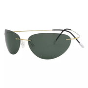 eyekeeper.com Cat-eye Rimless Titanium Frame Polarized Sunglasses S1506 Sunglasses White Smoke Green / without magnification