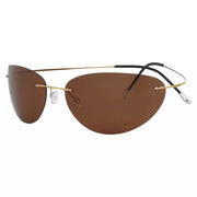 eyekeeper.com Cat-eye Rimless Titanium Frame Polarized Sunglasses S1506 Sunglasses White Smoke Brown / without magnification