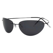 eyekeeper.com Cat-eye Rimless Titanium Frame Polarized Sunglasses S1506 Sunglasses White Smoke Black Frame Grey Lens / without magnification