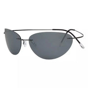 eyekeeper.com Cat-eye Rimless Titanium Frame Polarized Sunglasses S1506 Sunglasses White Smoke Gunmetal Frame Grey Lens / without magnification