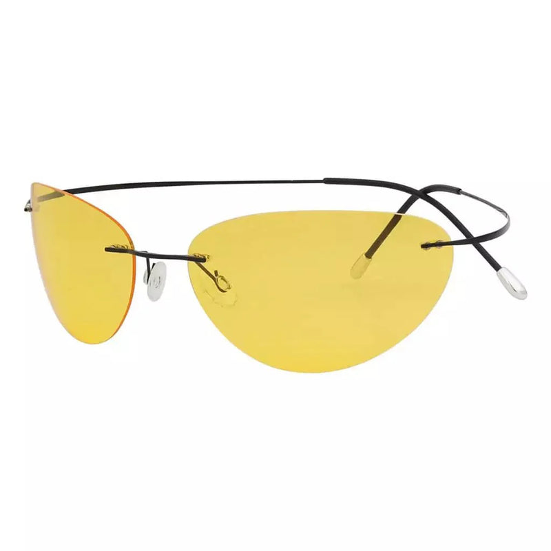eyekeeper.com Cat-eye Rimless Titanium Frame Polarized Sunglasses S1506 Sunglasses White Smoke Yellow / without magnification