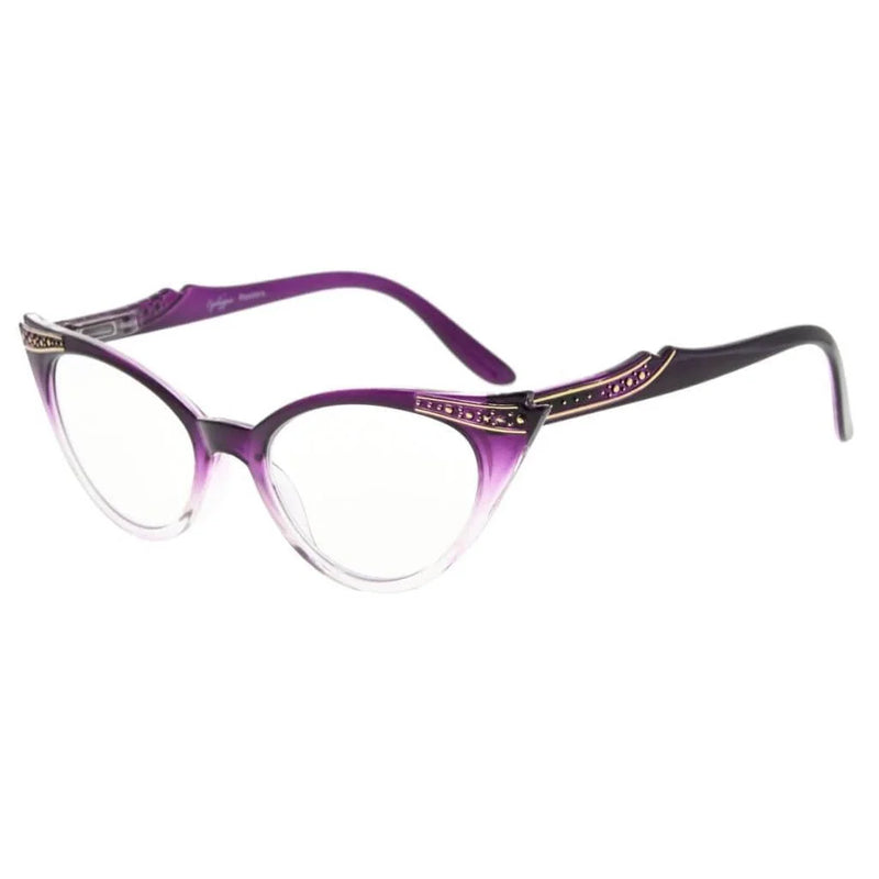 eyekeeper.com Cat-eye Readers R914 Eyeglasses White Smoke Purple Clear / +0.75