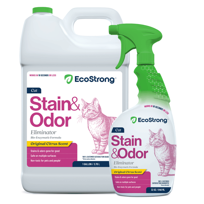 EcoStrong Cat Stain and Odor Eliminator Pet & Animal > Cat Stain & Odor White Smoke 32 oz Sprayer Bottle and 1 Gallon Refill
