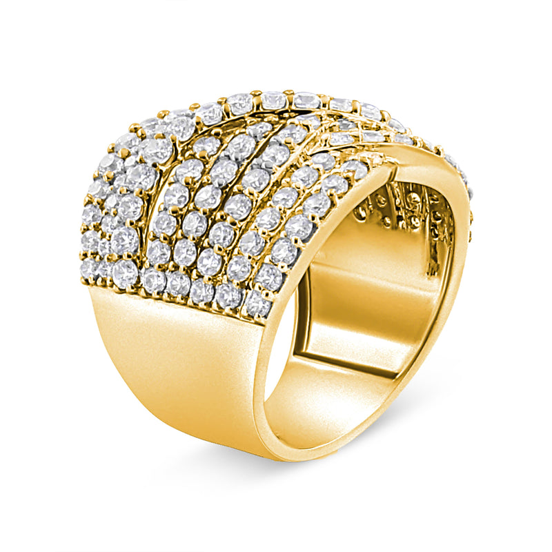 Bids.com 10K Yellow Gold 3.0 Cttw Diamond Eight-Row Bypass Crossover Statement Band Ring (H-I Color, I2-I3 Clarity) - Size 7 Rings White Smoke 7 / Yellow.Gold,8 / Yellow.Gold,6 / Yellow.Gold,9 / Yellow.Gold,5 / Yellow.Gold