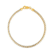 Bids.com Round Pave Franco Chain Bracelet in 14k Yellow Gold  (3.15 mm) Bracelets White Smoke 8 / Yellow Gold