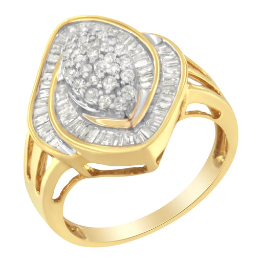 Bids.com 10K Yellow Gold Diamond Cluster Ring (3/4 Cttw, J-K Color, I2-I3 Clarity) - Size 6 Rings White Smoke 7.5 / Yellow.Gold,8 / Yellow.Gold,7 / Yellow.Gold,6.5 / Yellow.Gold,6 / Yellow.Gold