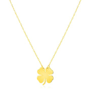 Bids.com 14K Yellow Gold Four Leaf Clover Necklace Necklaces White Smoke 18 / Yellow Gold