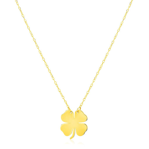 Bids.com 14K Yellow Gold Four Leaf Clover Necklace Necklaces White Smoke 18 / Yellow Gold