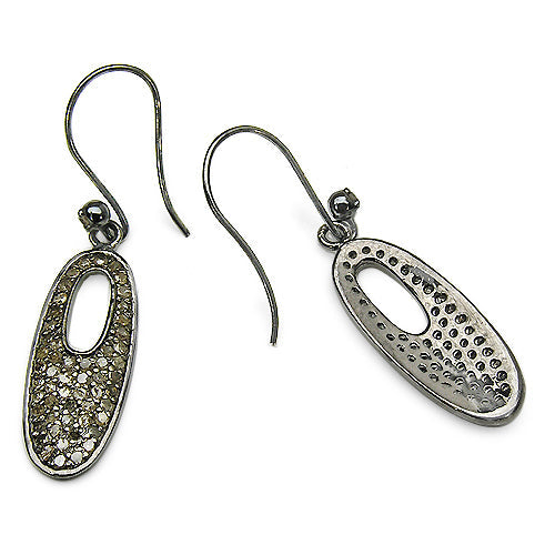 Bids.com 1.20 Carat Genuine Diamond .925 Sterling Silver Earrings Earrings White Smoke