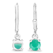 Bids.com 0.92 Carat Genuine Emerald .925 Sterling Silver Earrings Earrings White Smoke