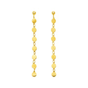 Bids.com 14k Yellow Gold Post Dangle Earrings with Polished Circles Earrings White Smoke Yellow Gold