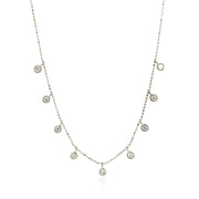 Bids.com 14k White Gold Necklace with Round Diamond Charms Necklaces White Smoke 16 / White Gold,18 / White Gold