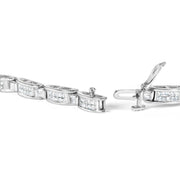 Bids.com 14K White Gold 2.0 Cttw Baguette and Princess-Cut Diamond Tennis Bracelet (H-I Color, SI1-SI2 Clarity) - 7" Bracelets White Smoke White.Gold / 7