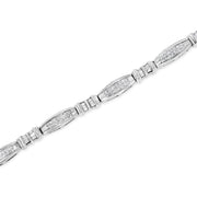 Bids.com 14K White Gold 2.0 Cttw Channel-Set Alternating Baguette and Princess-Cut Diamond Link Bracelet (H-I Color, SI2-I1 Clarity) - Size 7 Bracelets White Smoke White.Gold / 7