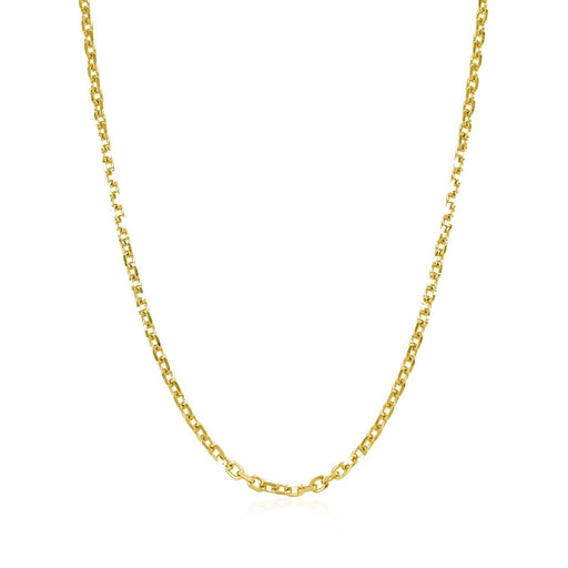 Bids.com 14k Yellow Gold Diamond Cut Cable Link Chain 1.8mm Necklaces White Smoke 16 / Yellow Gold,18 / Yellow Gold,20 / Yellow Gold,22 / Yellow Gold,24 / Yellow Gold,30 / Yellow Gold