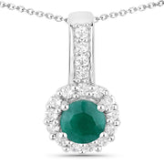 Bids.com 1.81 Carat Dyed Emerald and White Topaz .925 Sterling Silver Jewelry Set Jewelry Sets White Smoke One,size 18.00,size 20.00