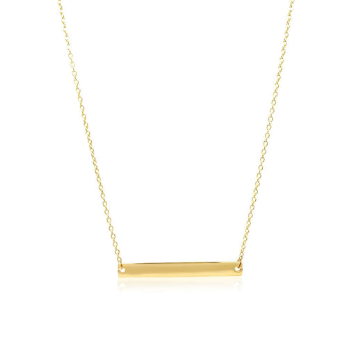 Bids.com 14k Yellow Gold Smooth Flat Horizontal Bar Style Necklace Necklaces White Smoke 18 / Yellow Gold