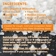 COLEHERBALS LLC 28 - Dr. Cole's Organic Cough Cold Congestion Bath Salts Herbal Light Gray