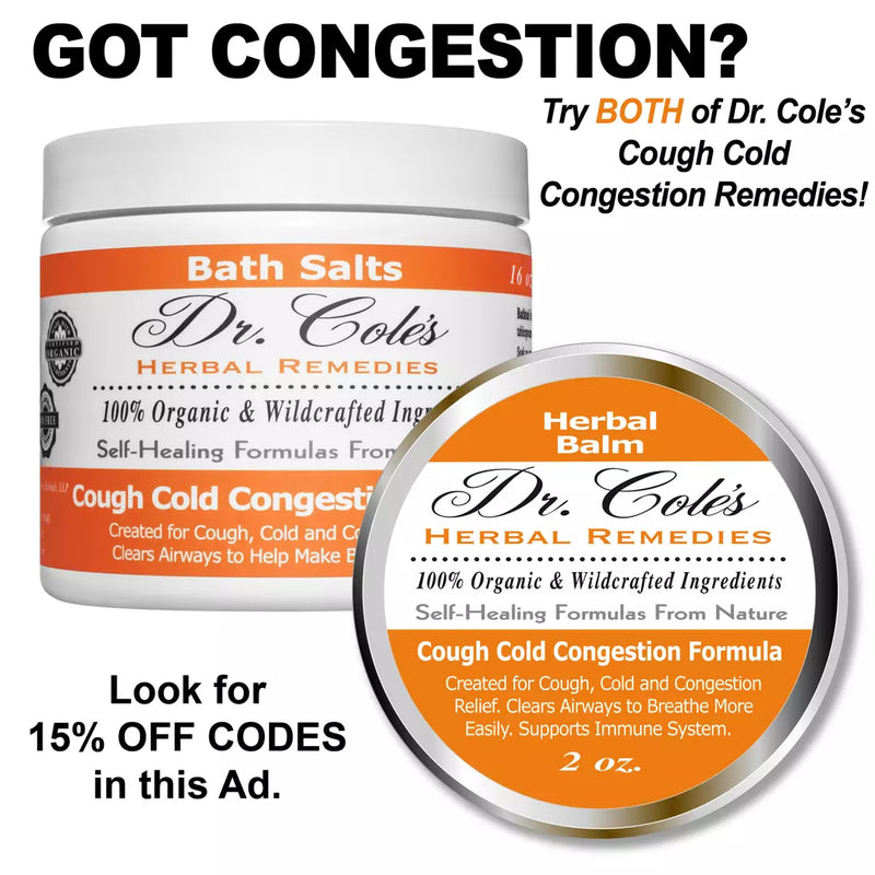 28 - Dr. Cole's Organic Cough Cold Congestion Bath Salts