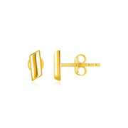 Bids.com 14k Yellow Gold Polished Rectangular Post Earrings Earrings White Smoke Yellow Gold