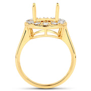 Bids.com 0.42 Carat Genuine White Diamond 14K Yellow Gold Semi Mount Ring - holds 11x9mm Oval Gemstone Rings White Smoke size 7.00,size 6.00,size 8.00
