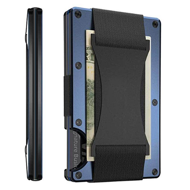 SmartPursue™ Carbon Fiber Wallet - RFID Blocking Metal Card Holder Card Wallet White Smoke Sapphire Blue