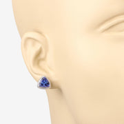 Bids.com 4.24 Carat Genuine Tanzanite 14K White Gold Earrings Earrings Bisque