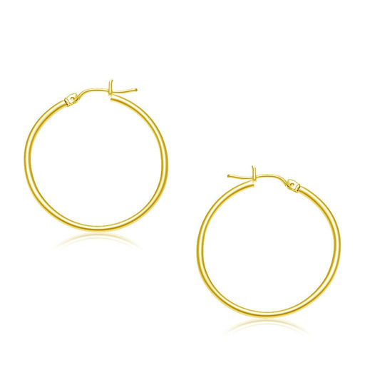 Bids.com 10k Yellow Gold Polished Hoop Earrings (30 mm) Earrings White Smoke Yellow Gold
