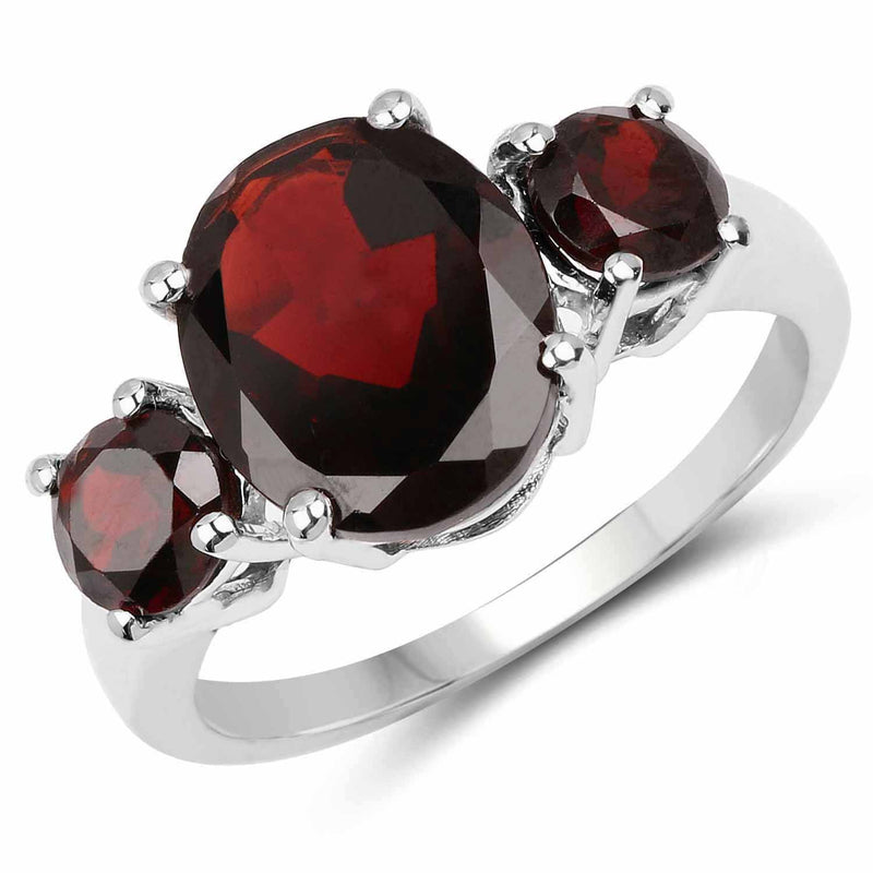 Bids.com 5.01 Carat Genuine Garnet .925 Sterling Silver Ring Rings White Smoke size 5.00,size 10.00,size 6.00,size 7.00,size 8.00,size 9.00