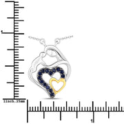 Bids.com 0.28 Carat Genuine Blue Sapphire .925 Sterling Silver Pendant Pendants White Smoke size 18.00