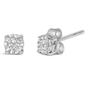 Bids.com .925 Sterling Silver 1/10 Cttw Round Brilliant-Cut Lab Grown Diamond Miracle-Set Stud Earrings (F-G Color, VS1-VS2 Clarity) Earrings White Smoke White.Sterling Silver / 0.1,Yellow.Sterling Silver / 0.1,Rose.Sterling Silver / 0.1