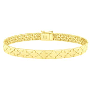 Bids.com 14k Yellow Gold 7 inch Clover Bracelet (6.50 mm) Bracelets White Smoke 7 / Yellow Gold