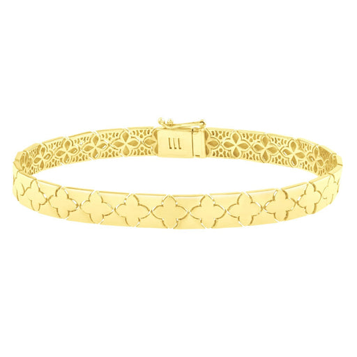 Bids.com 14k Yellow Gold 7 inch Clover Bracelet (6.50 mm) Bracelets White Smoke 7 / Yellow Gold