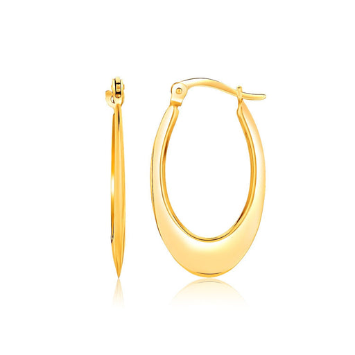 Bids.com 14k Yellow Gold Puffed Graduated Open Oval Earrings Earrings White Smoke Yellow Gold