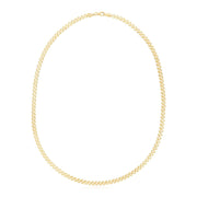 Bids.com 14k Yellow Gold High Polish The Textured Fancy Chain Necklace (4mm) Necklaces White Smoke 17 / Yellow Gold