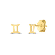 Bids.com 14K Yellow Gold Gemini Stud Earrings Earrings White Smoke Yellow Gold