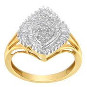 Bids.com 10K Yellow Gold Diamond Cocktail Ring (1/2 Cttw, J-K Color, I2-I3 Clarity) - Size 6-1/2 Rings White Smoke 7 / Yellow.Gold,6 / Yellow.Gold,8 / Yellow.Gold,7.5 / Yellow.Gold,6.5 / Yellow.Gold